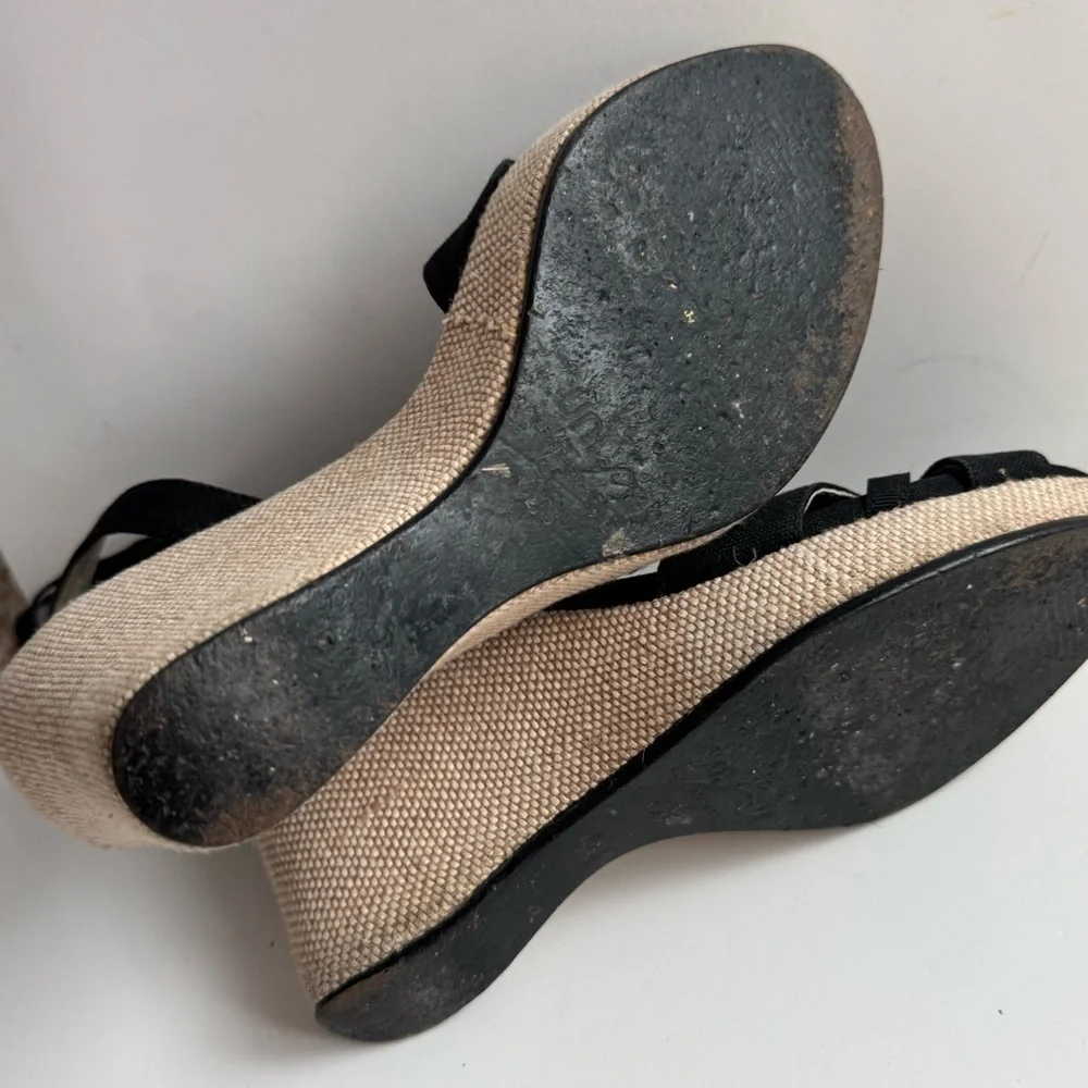 Unisa Elegant Black platform Wedge Sandals lace ankle